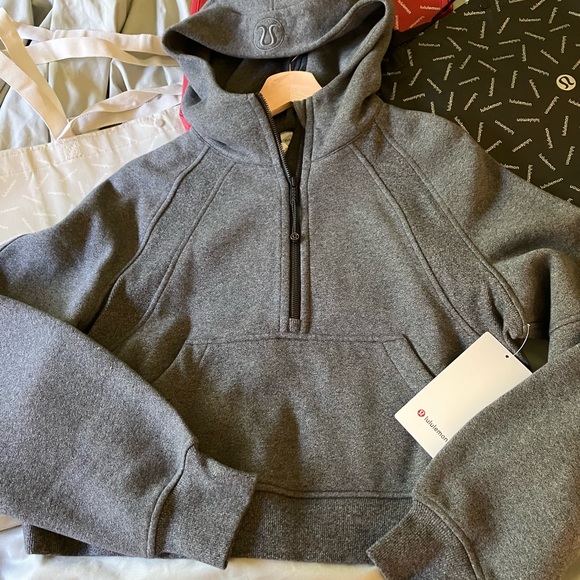 NWT Lululemon Scuba Oversized 1/2 Zip Hoodie, XS/S, Heathered Speckled Black - Picture 1 of 5